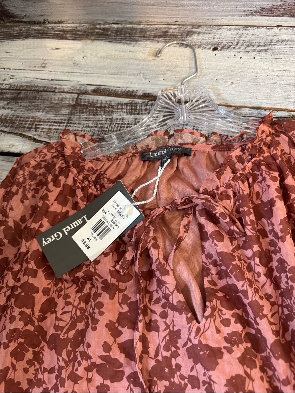 Women's Floral Tiered Maxi Dress in Dusty Rose - Picture 7 of 10